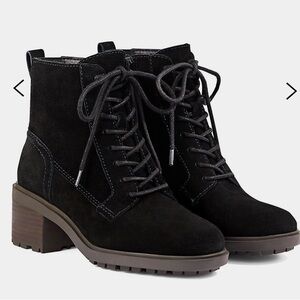 Lucky Brand Black Oiled Suede Combat Boot - NWOT